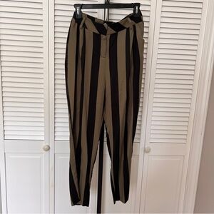 Twist Black and khaki Vertical Stripe ankle Pants